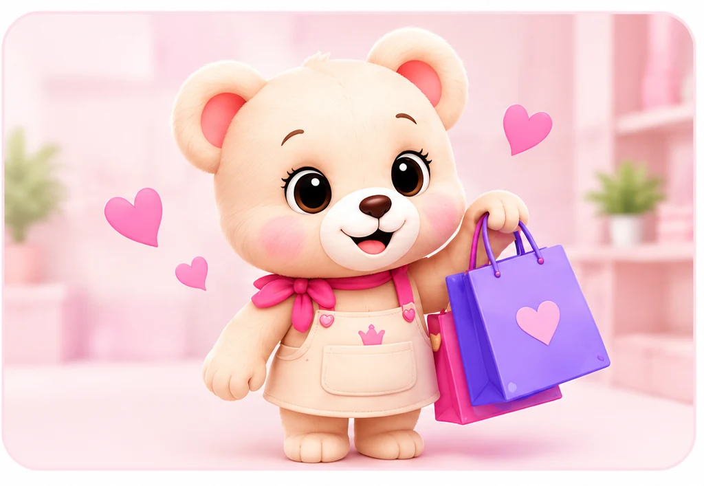 Pindi holding colorful shopping bags